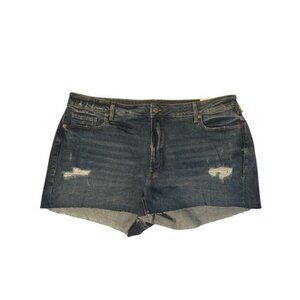 NWT Old Navy Plus Denim Jean Shorts Blue Distressed Secret Smooth Pockets Sz 22